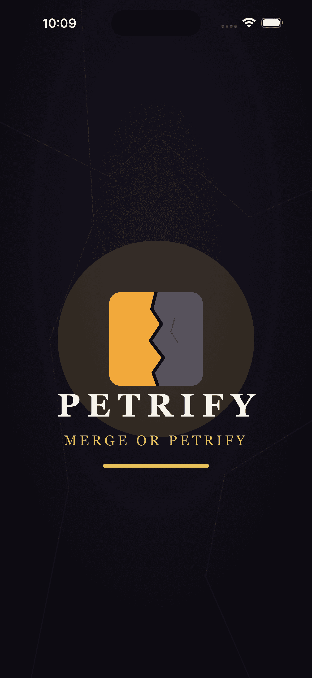 Petrify intro screen